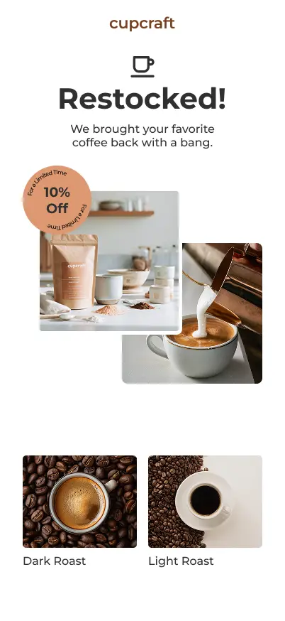 email example for a coffee brand